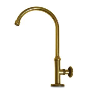 rubinetto curvo antico in ottone, cod. 03RCA