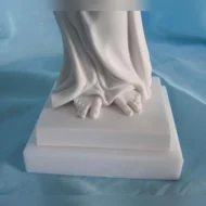 statua della Madonna con Gesù bambino in marmoresina, di altezza 26 cm, cod. 25MGB25MR, dettaglio