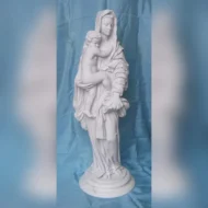 statua della Madonna con Gesù bambino in marmoresina, di altezza 66 cm, cod. 25MGB66MR