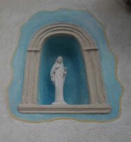 statua della Madonna di Medjugorje altezza 40 cm, cod. 25MMJ40MR, località: Romano Canavese (Torino)