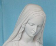statua della Madonna Immacolata in marmoresina, altezza 51 cm, cod. 25MIM50MR, dettaglio