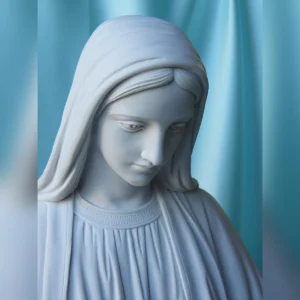 statua della Madonna Immacolata in marmoresina, altezza 100 cm, cod. 25MIM100MR, dettaglio