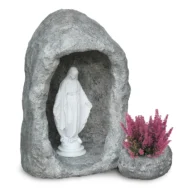 grotta in finta roccia con vasetto, per statua di altezza 50 cm circa, col. antichizzato, cod. 14NV50AT