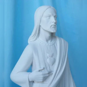 statua del Sacro Cuore di Gesù altezza 43 cm in marmoresina, cod. 25SCG40MR, dettaglio