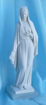statua del Sacro Cuore di Maria altezza 26 cm in marmoresina, cod. 25SCM25MR
