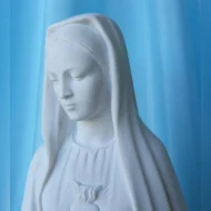 statua del Sacro Cuore di Maria altezza 43 cm in marmoresina, cod. 25SCM40MR, dettaglio
