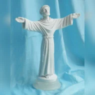 statua di San Francesco altezza 25 cm in marmoresina, cod. 25SFR25MR