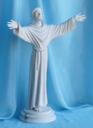 statua di San Francesco altezza 42 cm in marmoresina, cod. 25SFR40MR