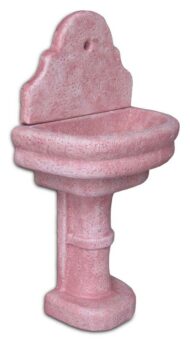 fontana a muro Venezia con supporto col. rosa antico, cod. 03FMVRA