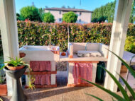 lavello Rimini e barbecue personalizzato col. bianco, cod. 03LRIGB