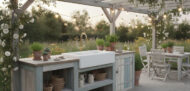 vasca lavello Resia col. bianco, cod. 03VLREGB, esempio di posa generato con IA