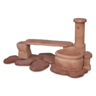 fontana azalea con panchina col. mattone, cod. 03FAZPM