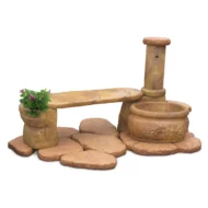 fontana azalea con panchina col. old stone, cod. 03FAZPOS