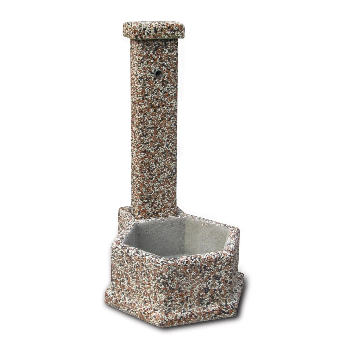 fontana esagonale 45 ghiaia colorata, cod. 03F45C