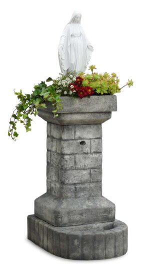 fontana fiorita con Madonna col. antichizzato, cod. 03FFMAT