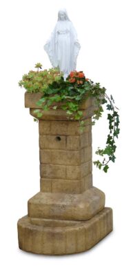 fontana fiorita con Madonna col. old stone, cod. 03FFMOS