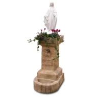 fontana fiorita con Madonna col. old stone, cod. 03FFMOS