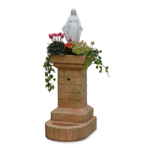 fontana fiorita con Madonna col. pietre del borgo, cod. 03FFMP