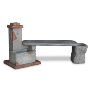 fontana fonte del casale con panchina col. antichizzato, cod. 03FDCPAT