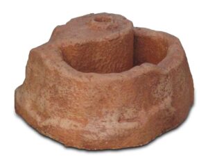 base piccola in finta roccia per lampada da giardino col. mattone, cod. 11PLPM