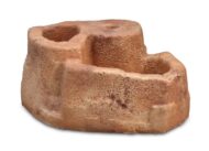 base grande in finta roccia per lampione da giardino col. mattone, cod. 11PLGM