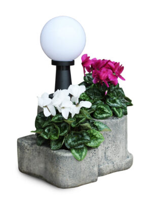 lampada da giardino con base media in finta roccia col. antichizzato, cod. 11PLMATL