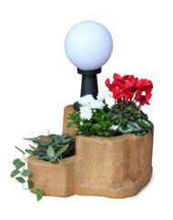 lampada da giardino con base media in finta roccia col. mattone, cod. 11PLMML