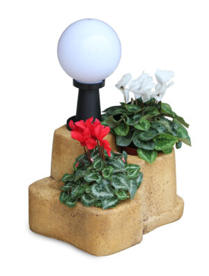 lampada da giardino con base media in finta roccia col. old stone, cod. 11PLMOSL