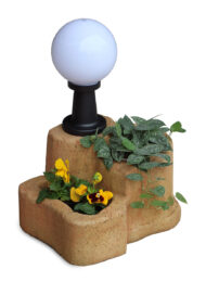 lampada da giardino con base media in finta roccia col. pietre del borgo, cod. 11PLMPL