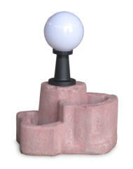 lampada da giardino con base media in finta roccia col. rosa antico, cod. 11PLMRAL