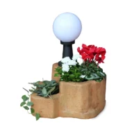 lampada da giardino con base media in finta roccia col. mattone, cod. 11PLMML