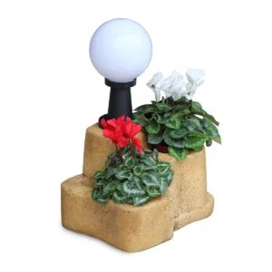 lampada da giardino con base media in finta roccia col. old stone, cod. 11PLMOSL