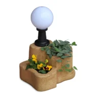 lampada da giardino con base media in finta roccia col. pietre del borgo, cod. 11PLMPL