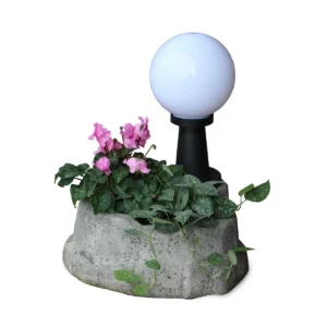 lampada da giardino con base piccola in finta roccia col. antichizzato, cod. 11PLPATL