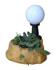 lampada da giardino con base piccola in finta roccia col. old stone, cod. 11PLPOSL