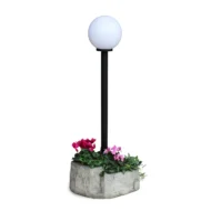 lampione da giardino con base grande in finta roccia col. antichizzato, cod. 11PLGATL