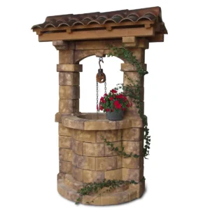 pozzo da giardino Brenta con tetto col. old stone, cod. 06PBTOS