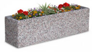fioriera rettangolare 100x25 ghiaia colorata, cod. 01FR100x25C