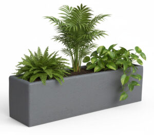 fioriera rettangolare 100x25 col. grafite, cod. 01FR100x25GR