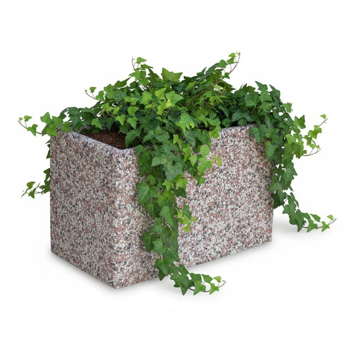 fioriera rettangolare 60x35 ghiaia colorata, cod. 01FR60x35C