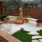 fontana da giardino azalea con seconda panchina col. mattone, cod. panchina 04PRM, località: Cosenza