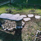 panchina roccia col. antichizzato e piastre pedonali col. bianco, località: Cantalice (Rieti)