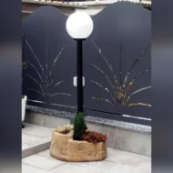 lampione da giardino con base grande in finta roccia col. old stone, cod. 11PLGOSL, località: Settimo Torinese