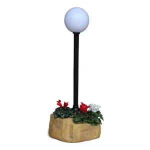 lampione da giardino con base grande in finta roccia col. old stone, cod. 11PLGOSL