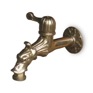 rubinetto artistico in ottone, cod. 03RA, con adattatore per portagomma montato
